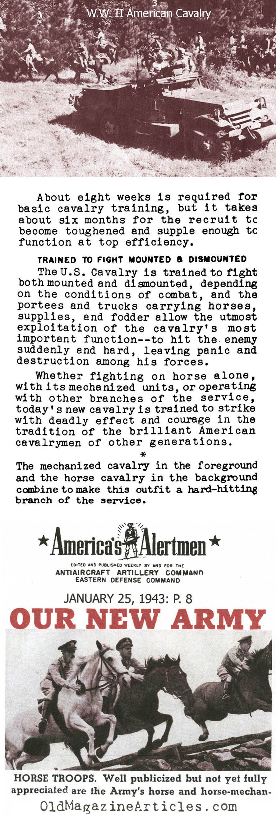 Optimistic Plans Regarding the Use of Cavalry (Collier's 1941 & The Alertmen, 1943)